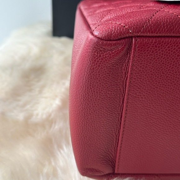 CHANEL Red Caviar GST Tote with Silver Hardware - Picture 12 of 16